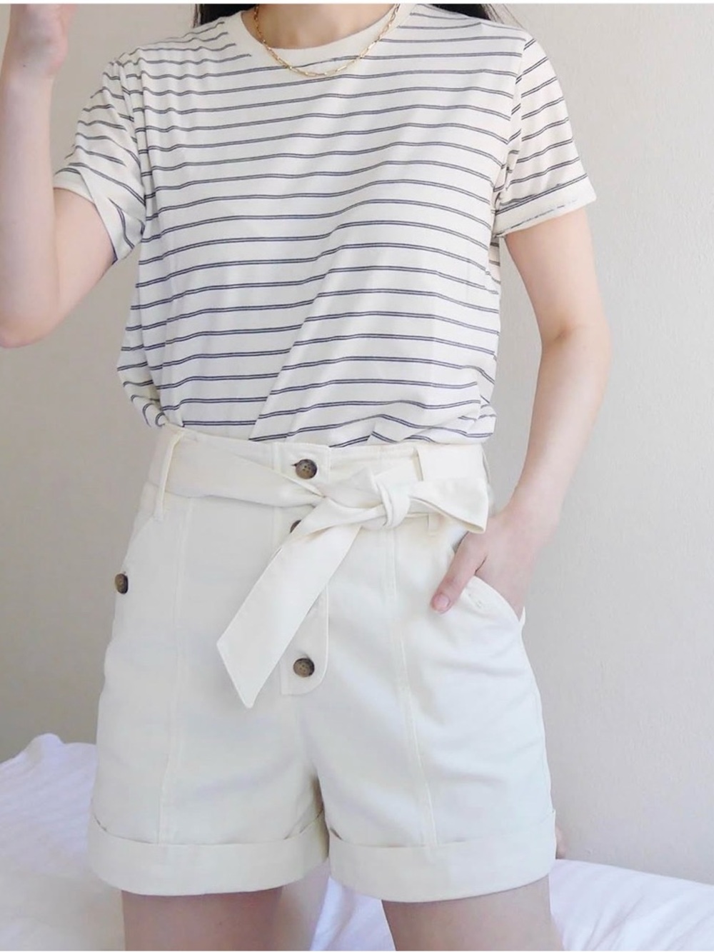 Sezane Marcus Shorts in Cream NWT size 34
